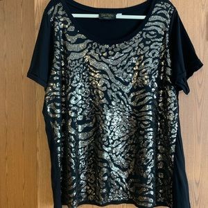 Bob Mackie animal print top